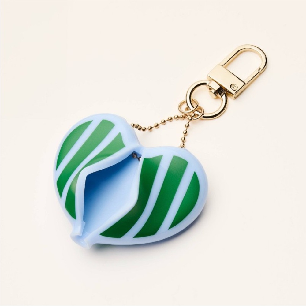 NWT Kate Spade X Target Limited Release Striped Heart Coin Purse Bag Charm - Picture 2 of 7